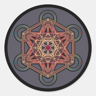 Sticker Rond métatron-cube-mandala-4