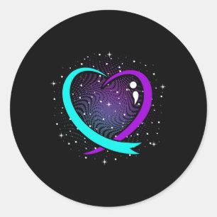 Sticker Rond Mete sensibilisation au suicide Coeur Happy Suppor