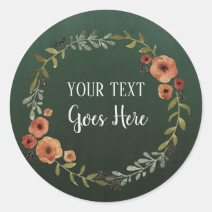 Sticker Rond Métier floral vintage de guirlande de produit fai