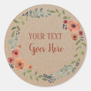 Sticker Rond Métier floral vintage de guirlande de produit fai