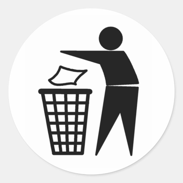 Sticker Rond Mets-le dans la poubelle (Devant)