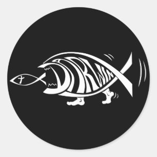 Sticker Rond Mettant la victoire à Darwin (par