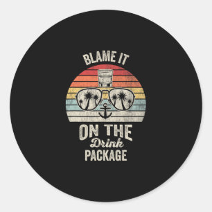 Sticker Rond Mettez ça sur le paquet de boissons ambiance crois