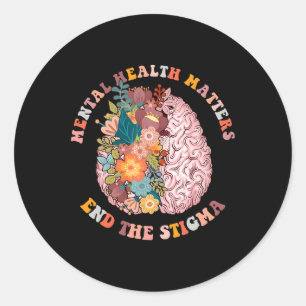 Sticker Rond Mettre fin à la stigmatisation, la santé mentale,