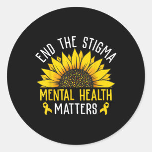 Sticker Rond Mettre fin à la stigmatisation Santé mentale S Sen