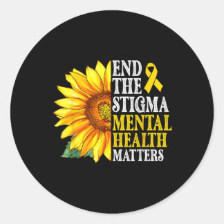 Sticker Rond Mettre fin à la stigmatisation santé mentale S sen