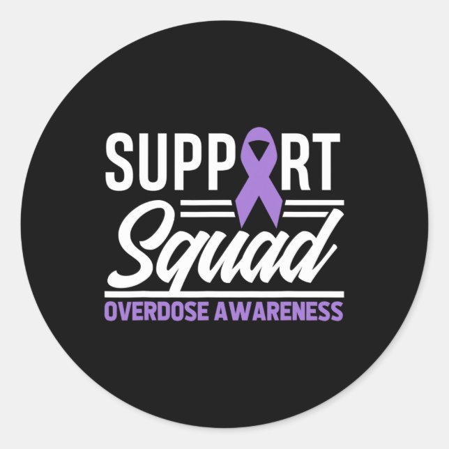 Sticker Rond Mettre fin à la surdose de soutien Sensibilisation (Devant)