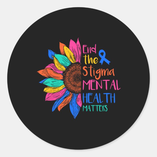 Sticker Rond Mettre Un Terme À La Stigmatisation Des Problèmes  (Devant)