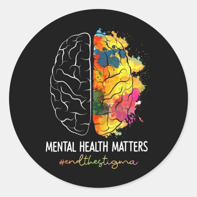 Sticker Rond Mettre Un Terme À La Stigmatisation Des Problèmes  (Devant)