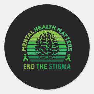 Sticker Rond Mettre Un Terme À La Stigmatisation Des Problèmes 