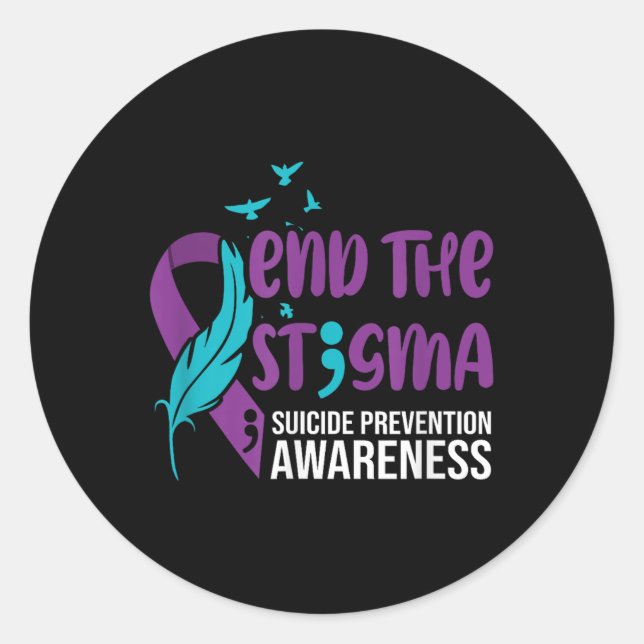 Sticker Rond Mettre un terme à la stigmatisation, la prévention (Devant)