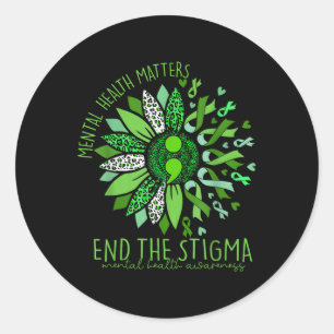 Sticker Rond Mettre un terme à la stigmatisation santé mentale