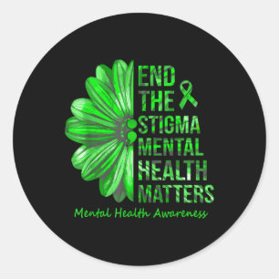 Sticker Rond Mettre un terme à la stigmatisation santé mentale