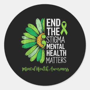 Sticker Rond Mettre un terme à la stigmatisation santé mentale 