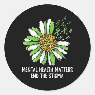 Sticker Rond Mettre un terme à la stigmatisation santé mentale 