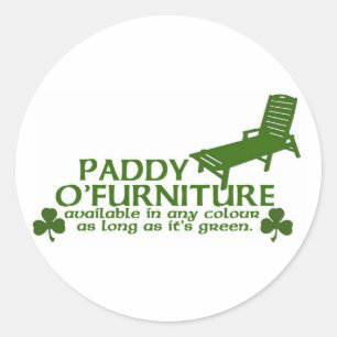 Sticker Rond Meubles Paddy O - Amusant Design Irlandais - St Pa