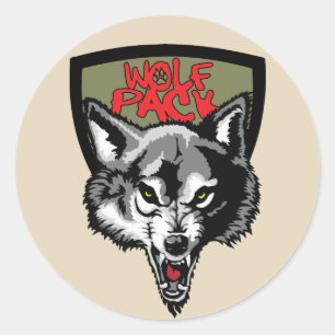 Sticker Rond meuf de loup