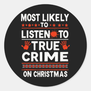 Sticker Rond Meurtre Mystère Podcast Noël - Très Probable