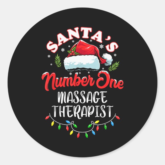 Sticker Rond Meuse Christmas Gift Santas Number One Mage Theras (Devant)