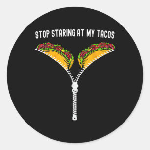 Sticker Rond Mexicain Funny Stop À La Tacos Fiesta Cinc