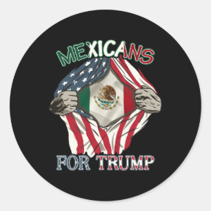 Sticker Rond Mexicains Pour Trump 2024 Drapeau États-Unis Mexiq