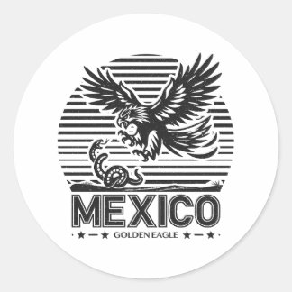 Sticker Rond Mexico - Golden Eagle