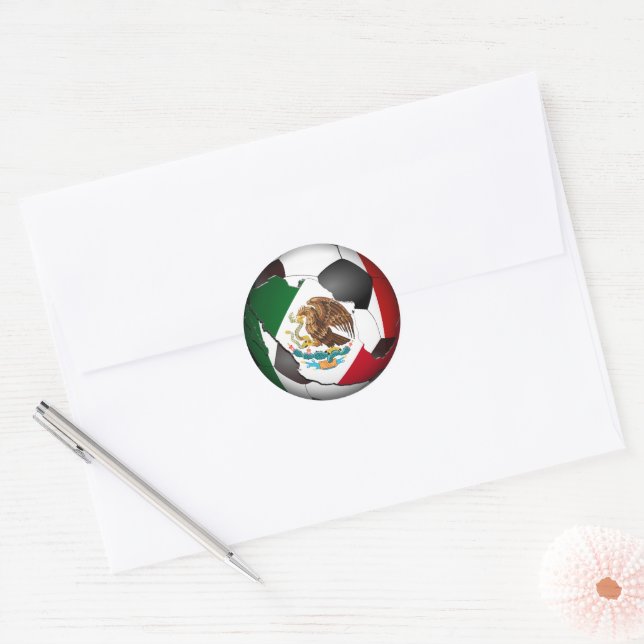 Sticker Rond Mexico Soccer Ball Sports (Enveloppe)