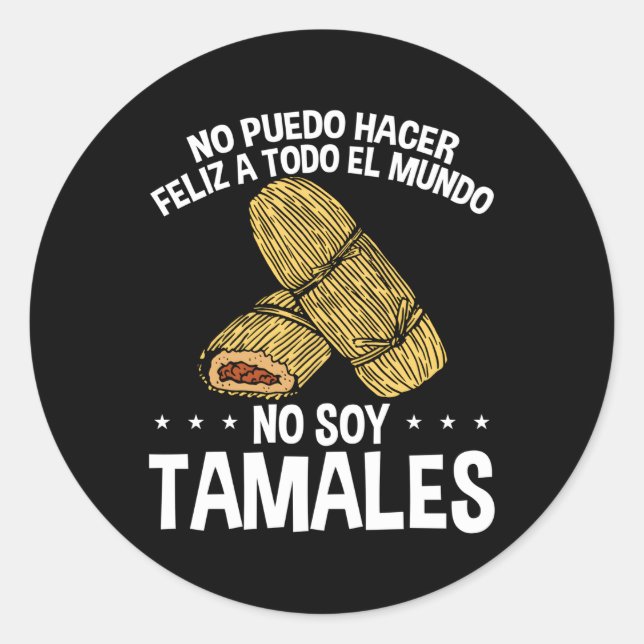 Sticker Rond Mexique Canned Tamale Huss Mexicain Tamalea Poulet (Devant)