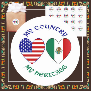 Sticker Rond Mexique Drapeau USA Drapeau Mon pays Mon patrimoin