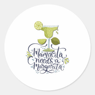 Sticker Rond Mexique - Mama a besoin de Margarita - lumière