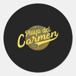 Sticker Rond Mexique Playa Del Carmen Vintage Retro T Shirt