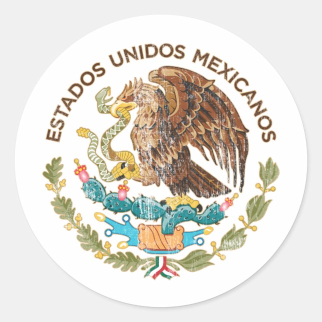 Sticker Rond Mexique - Sceau de l'estados unidos mexicanos (Devant)