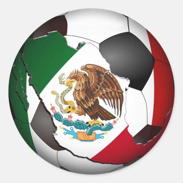 Sticker Rond Mexique Soccer Ball (Devant)