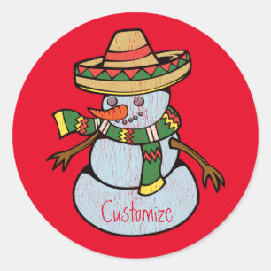 Sticker Rond Mexique Sombrero Père Noël Thunder_Cove