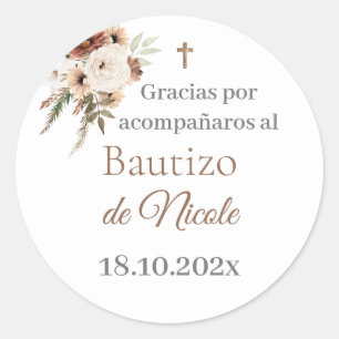 Sticker Rond Mi bautizo espagnol sticker, garçon baptism Españo
