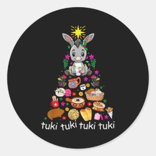 Sticker Rond Mi Burrito Sabanero Mexicain Noël Âne Espagnol