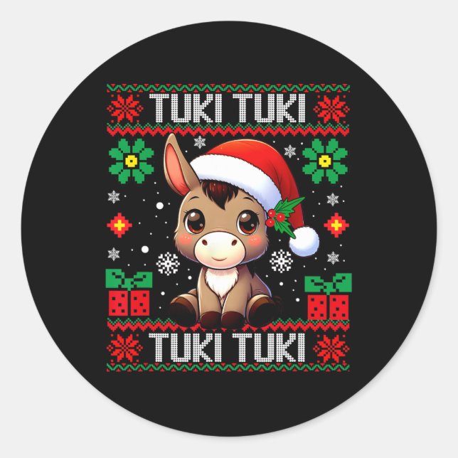 Sticker Rond Mi Burrito Sanero Mexican, Donkey Latino Ugly Chri (Devant)