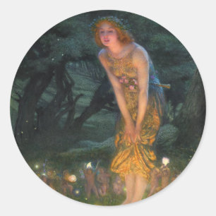 Sticker Rond Mi-été Eve c. 1908 par Edward Robert Hughes