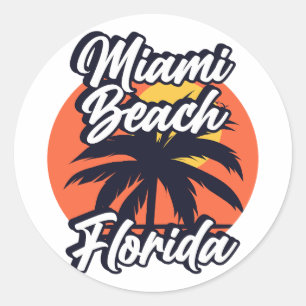 Sticker Rond Miami Beach, Floride