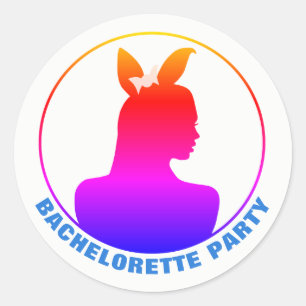 Sticker Rond Miami Bunny Girl Bachelorette Party