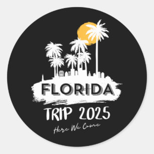 Sticker Rond Miami Florida Beach Trip 2025 Ici Nous Venons Matc