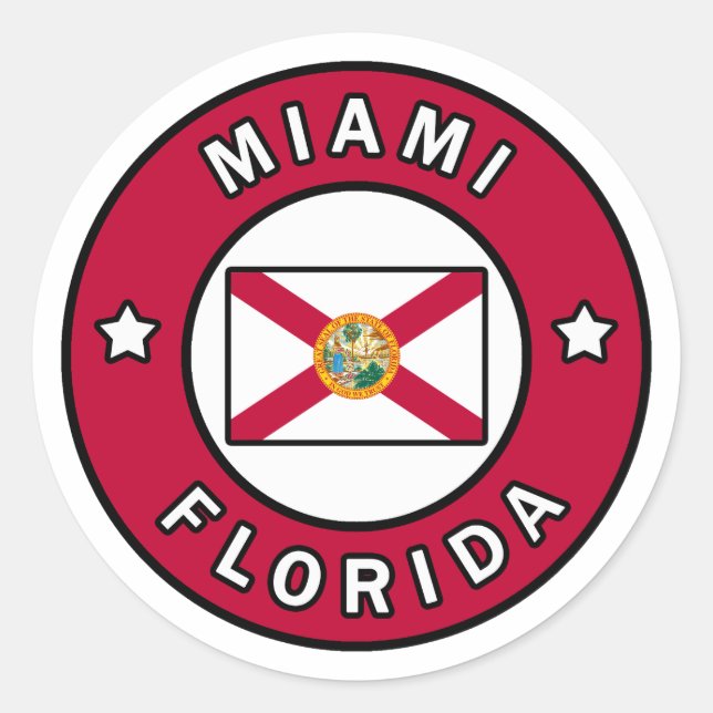 Sticker Rond Miami Floride (Devant)