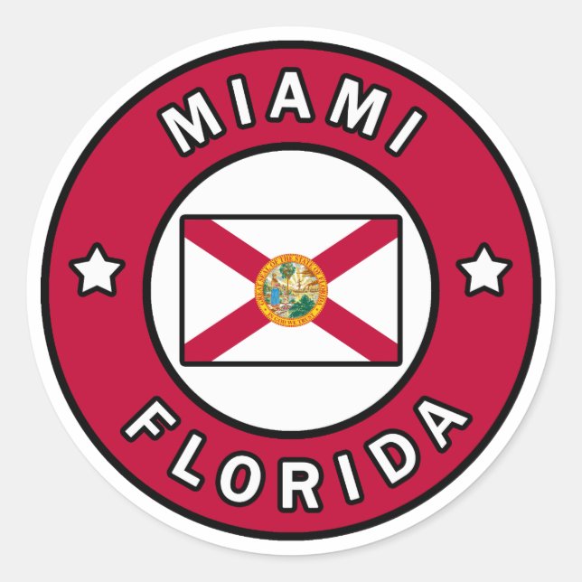 Sticker Rond Miami Floride (Devant)