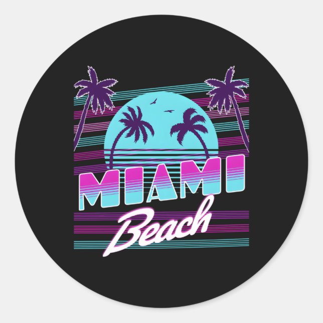 Sticker Rond Miami Floride (Devant)