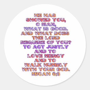 Sticker Rond Micah 6:8