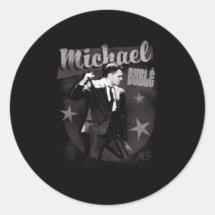Sticker Rond Michael Bublã© Sur Le Style Mic
