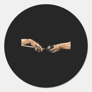 Sticker Rond Michelangelo Mains Création Adam Pool Billard