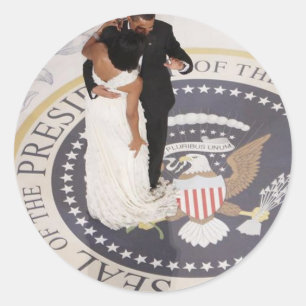 Sticker Rond Michelle et Barack Obama