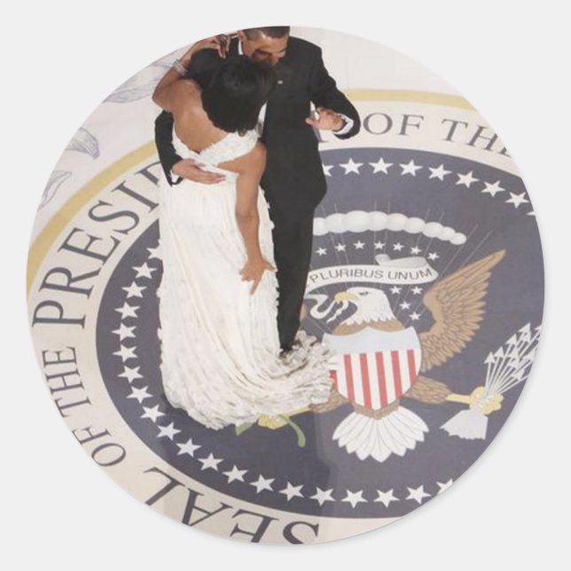 Sticker Rond Michelle et Barack Obama (Devant)