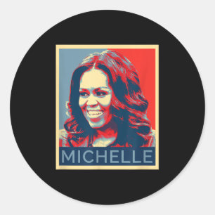 Sticker Rond Michelle Obama Black Women Mois de l'histoire des
